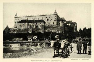1921 Print Old Castle Zvolen Czech Republic Cityscape Street Scene Medieval NGM2