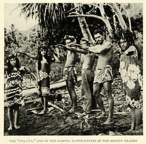 1921 Print Upa Upa Dance Natives Society Islands French Polynesian NGM2