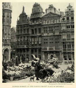 1925 Print Flower Market Garden Nicolas Grand Place Brussels Belgium NGM2