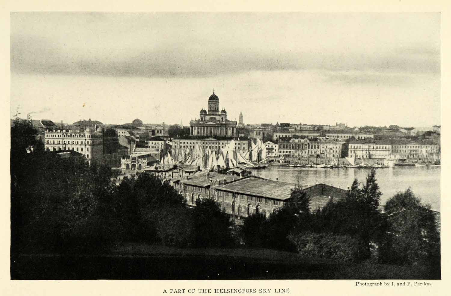 1925 Print Helsingfors Helsinki Skyline Cityscape Finland Architecture NGM2