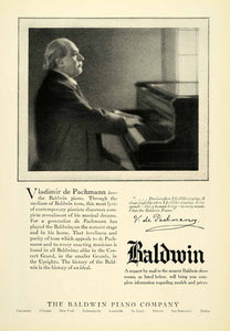 1925 Ad Baldwin Piano Company Vladmir De Pachmann Chicago New York Dallas NGM2