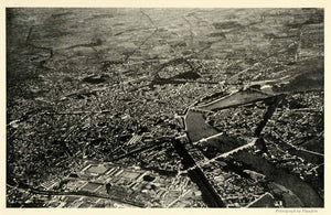 1925 Print Aerial Birds Eye View Toulouse France Cityscape Street Scene NGM2