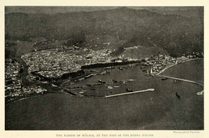 1925 Print Harbor Malaga Foothills Sierra Nevada Mountain Range Spain NGM2