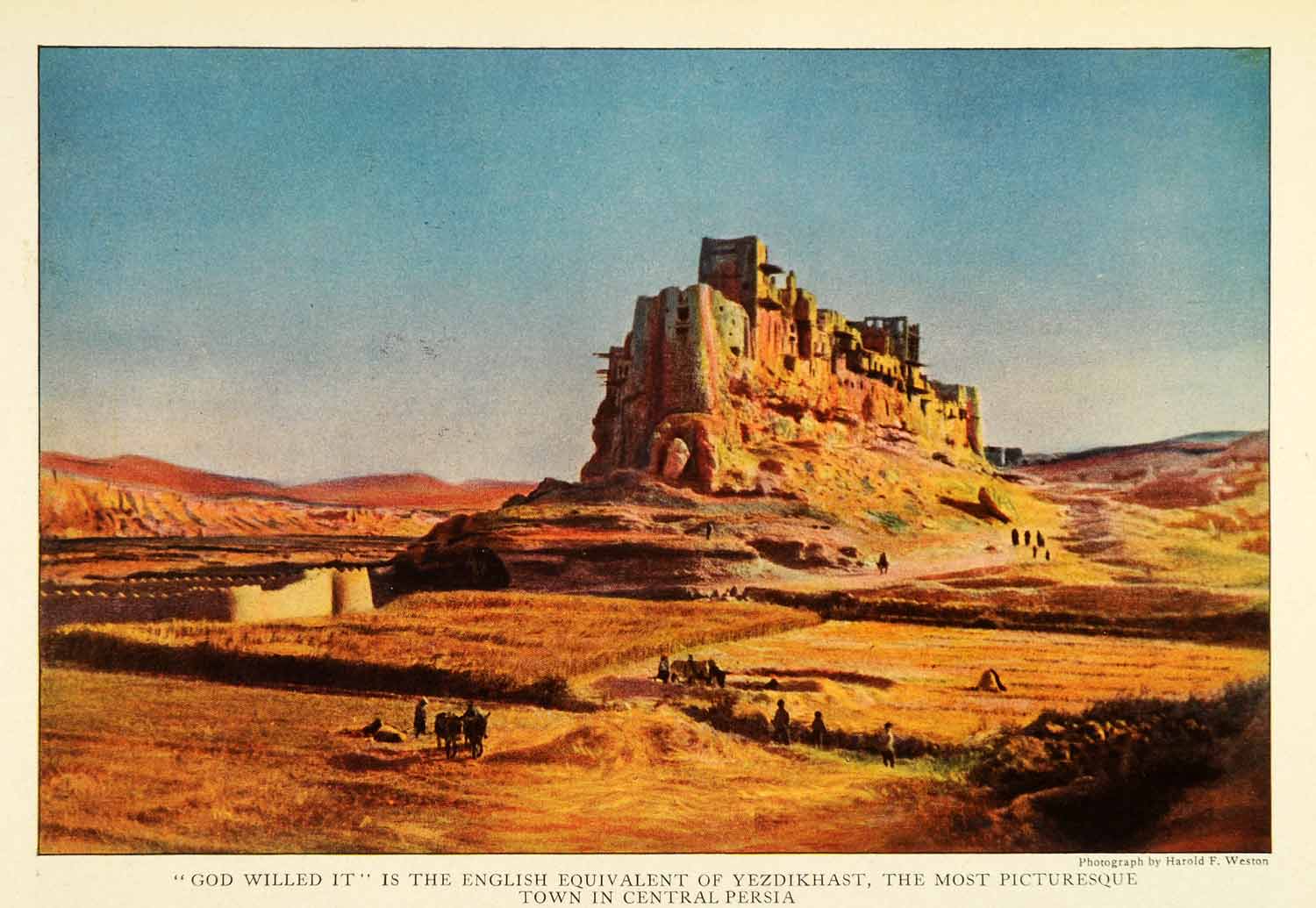 1921 Print Yezdikhast God Willed It Persia Architecture Cityscape Landscape NGM2