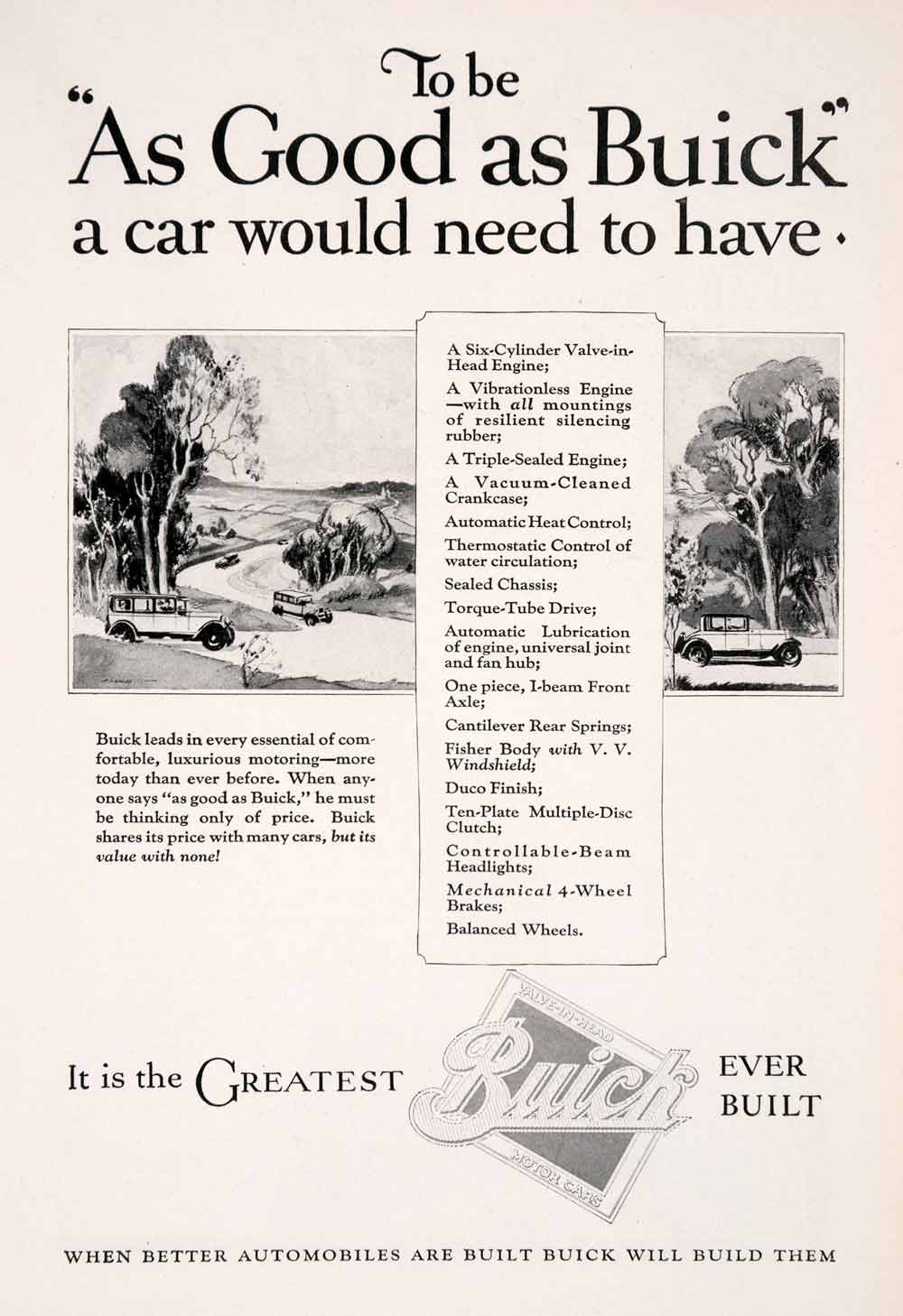 1926 Ad Buick Car Vehicle Transportation Duco Street Automobile Engine NGM3