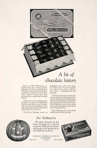 1926 Ad Halloween Whitman's Fussy Chocolates Sampler Salmagundi Bonnybrook NGM3