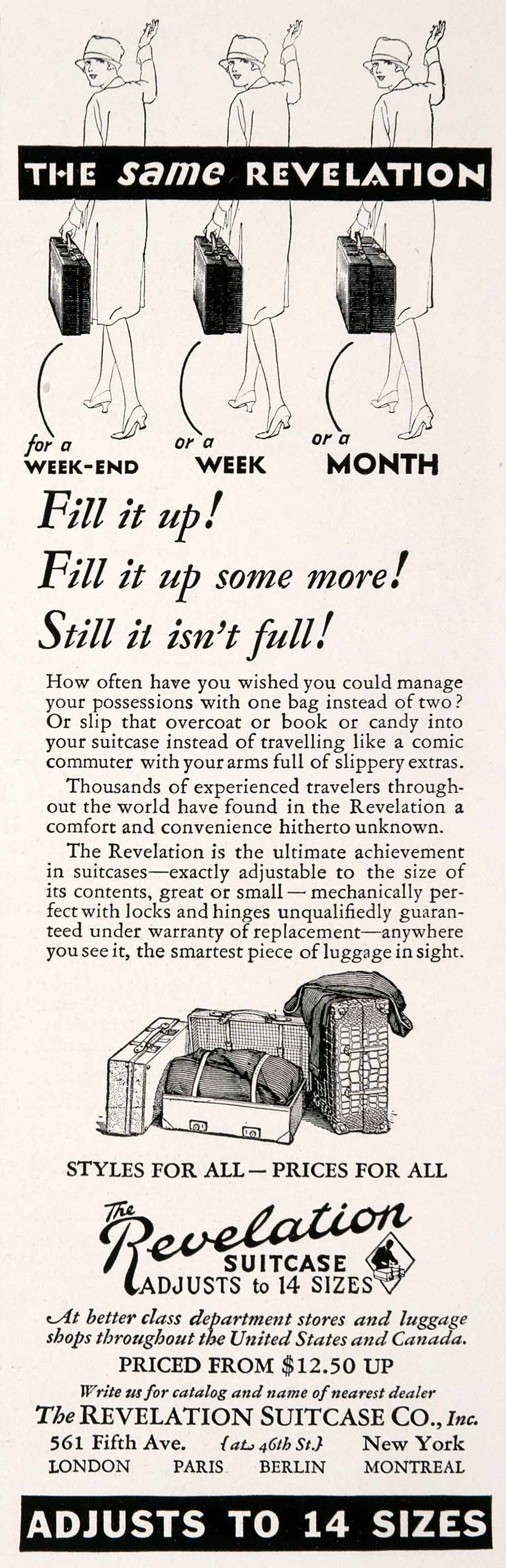 1926 Ad Revelation Suitcase Luggage Travel Tourism Traveler New York City NGM3