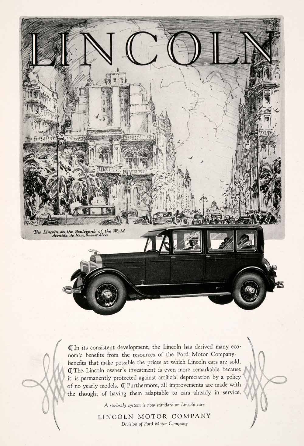 1927 Ad Lincoln Motor Car Avenida de Mayo Buenos Aires Argentina Fred Cole NGM3