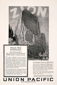 1927 Ad Zion Union Pacific Overland Foster Horse National Park Railroad NGM3