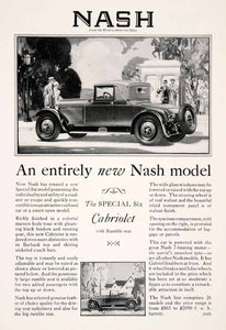 1927 Ad Nash Cabriolet Car Motor Vehicle Rumble Seat Couples Family Engine NGM3