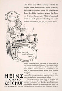 1928 Ad Heinz Tomato Ketchup Catsup Garden 57 Varieties Grandma Portrait NGM3