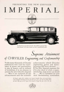 1929 Ad Chrysler Imperial Car Automobile Sedan Limousine Vehicle Motor NGM3