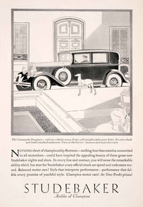 1929 Ad Antique Studebaker V6 Commander Brougham Car Laurence Fellows Art NGM3