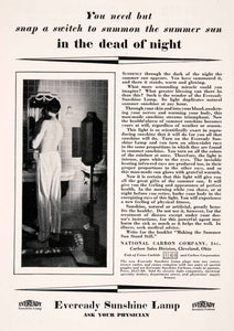 1929 Ad EveReady Sunshine Lamp Medical Vitamin D Ulta Violet National NGM3
