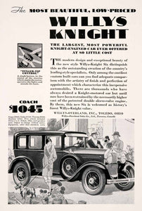 1929 Ad Willys Knight Overland Enclosed V6 Coach Automobile Scottish NGM3