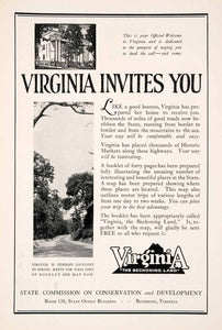 1929 Ad Richmond Virginia Tourism Land Conservation Sightseeing Travel NGM3