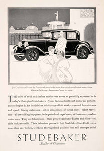 1929 Ad Antique Studebaker Commander Victoria Automobile Laurence Fellows NGM3