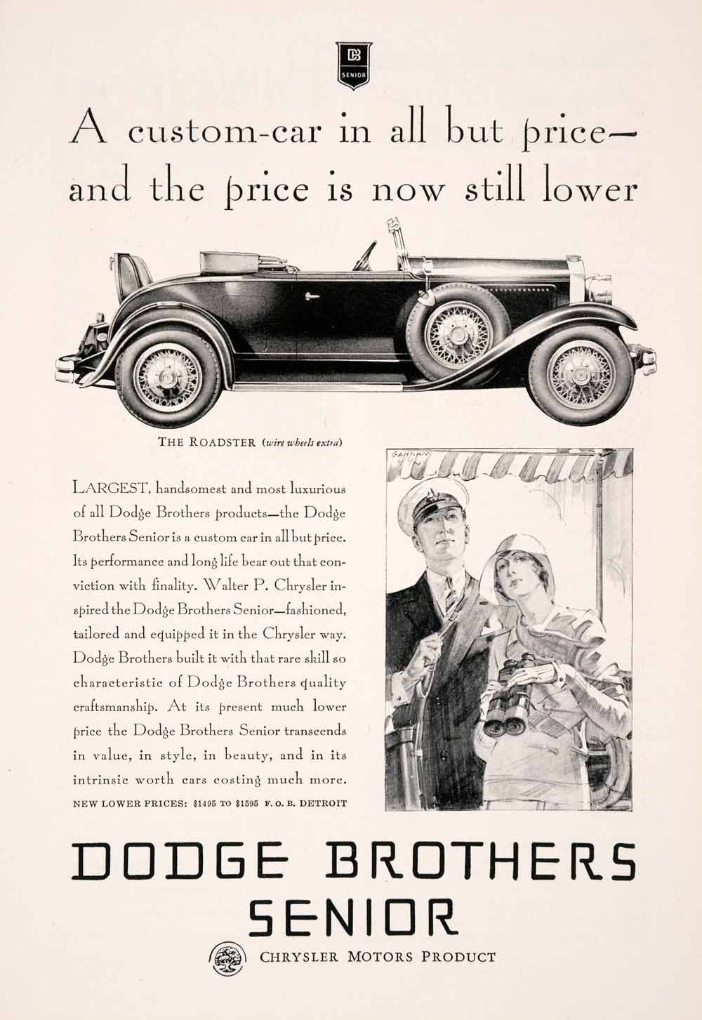 1929 Ad Antique Dodge Senior Roadster Convertible Automobile Chrysler NGM3