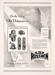 1929 Ad Russell Erwin Russwin Doorknobs Delmonico Building Home Improvement NGM3