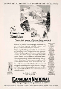 1929 Ad Canadian National Railway Canada Tourism Train Travel Jasper Golf NGM3