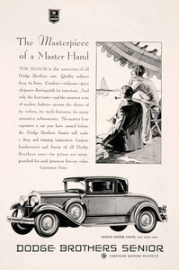 1929 Ad Antique Dodge Brothers Senior Coupe Car Automobile Beach Gannam Art NGM3