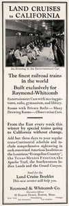 1926 Ad Raymond Whitcomb Entertainment Observation Train Car Amenities NGM3