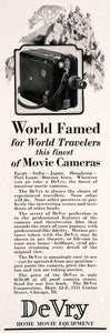 1927 Ad Antique DeVry Movie Camera Camcorder World Travelers Photography NGM3