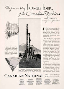 1931 Ad Canadian National Railway Kitwanga Triangle Tour Native American NGM4