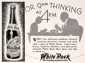 1932 Ad White Rock Alkaline Mineral Water Glass Bottle Psyche Logo Health NGM4