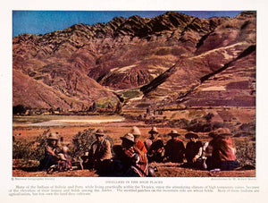 1927 Color Print Bolivia Peru Indians Agriculturist Desert Wheat Natural NGM4