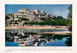 1927 Color Print Coimbra Portugal Mondego River Cityscape Historic Image NGM4