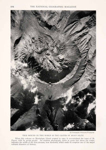 1927 Halftone Print Aerial Mont Pelee Martinique Crater St. Pierre Lava NGM4