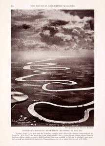 1932 Print Winding River Carron Forth Scotland Aerial Landscape Historic NGM4