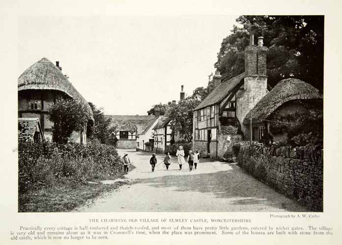 1917 Print Elmley Castle Worcestershire England Architecture Historical NGM5