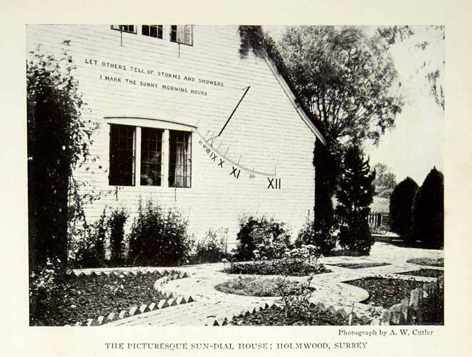 1917 Print Sun Dial House Holmwood Surrey England Architecture Historical NGM5