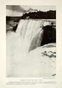 1917 Print Niagara Falls American Goat Island Landscape Historical Image  NGM5