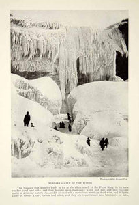1917 Print Cave Winds Niagara Falls Bridal Veil New York Landscape Historic NGM5
