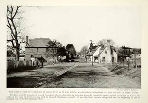 1917 Print Yorktown Main Street Virginia Revolutionary War Siege Washington NGM5