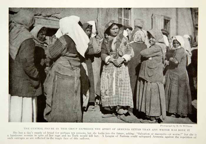 1919 Print Armenia Women Traditional Dress Turkish Occupation Historical NGM5
