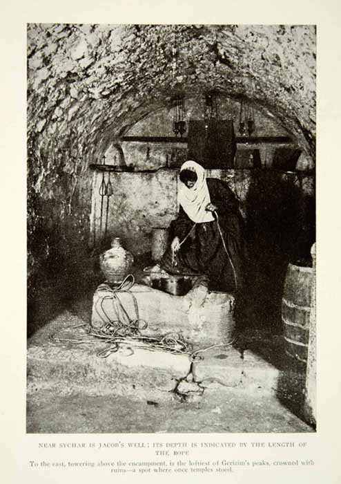 1920 Print Jacobs Well Palestine Samaritan Biblical Gerizim Mountain Image NGM5