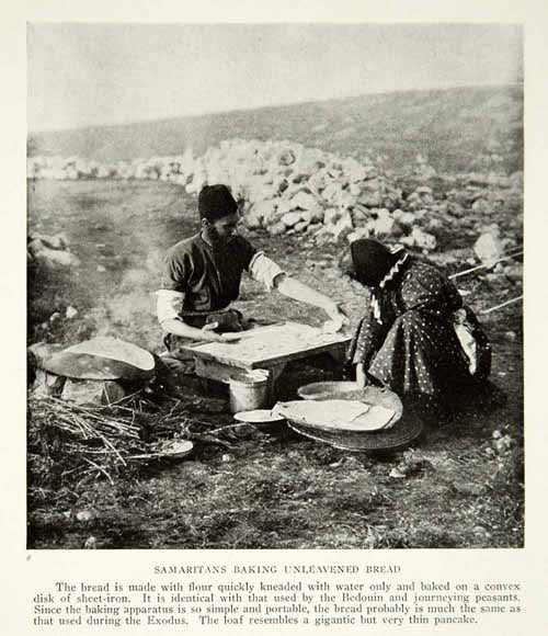 1920 Print Samaritan Citizens Unleavened Bread Hebrew Tradition Historical NGM5