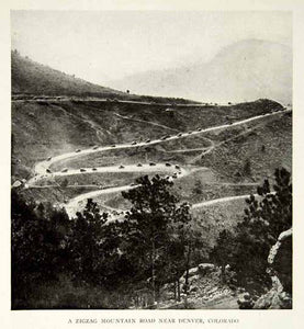 1920 Print Mountain Road Denver Colorado Landscape Rocky Mountains Image NGM5