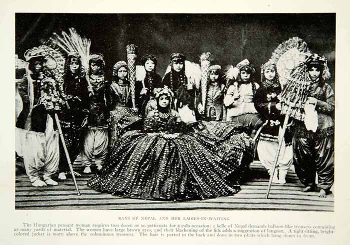 1920 Print Rani Nepal Traditional Costume Dress Royalty Historical Ima – Period Paper Historic Art LLC