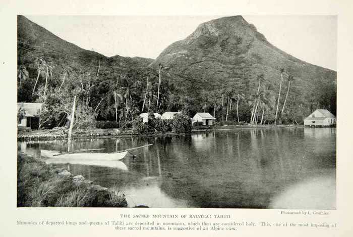 1920 Print Raiatea Mountain Landscape Tahiti Historical Image View Trees NGM5
