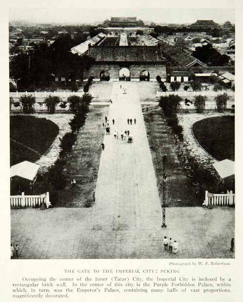 1920 Print Peking Beijing Imperial City Gate Architecture Historical Image NGM5