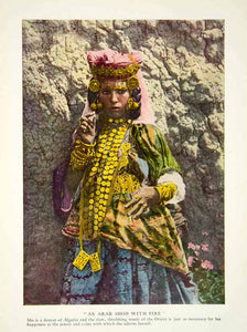1917 Color Print Algeria Dancer Costume Traditional Dress Historical Image NGM5