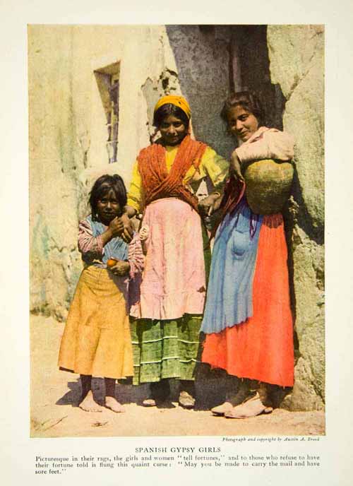 1917 Color Print Spanish Gypsy Traditional Costume Dress Historical Im Period Paper Historic Art LLC 1917 Color Print Spanish Gypsy Traditional Costume Dress Historical Im Period Paper Historic Art LLC