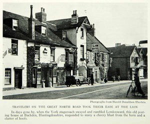 1931 Print Lion Hotel Buckden Huntingdonshire England Inn Cityscape Car NGM7