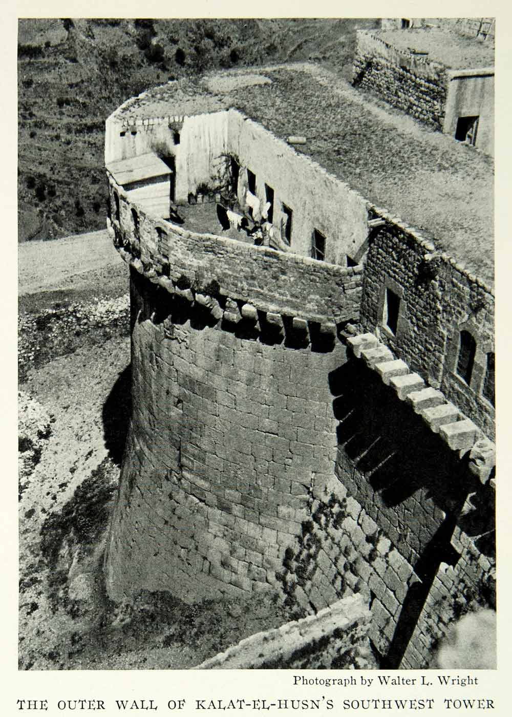 1931 Print Kras Des Chevaliers Qalat-al-Hosn Medieval Crusader Castle Syria NGM7
