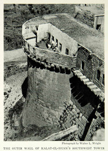 1931 Print Kras Des Chevaliers Qalat-al-Hosn Medieval Crusader Castle Syria NGM7
